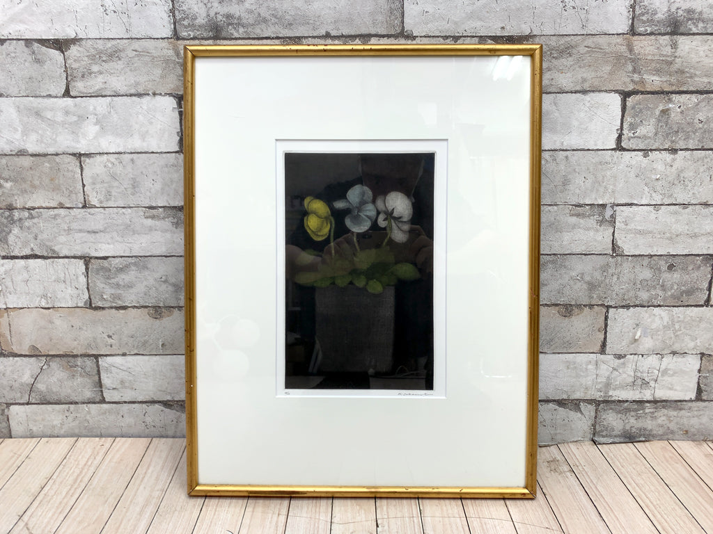 坂本 好一 銅版画 植物 花 静物画 額装品 15/20 ＆ 16/20 中古品  買い取りしました。
