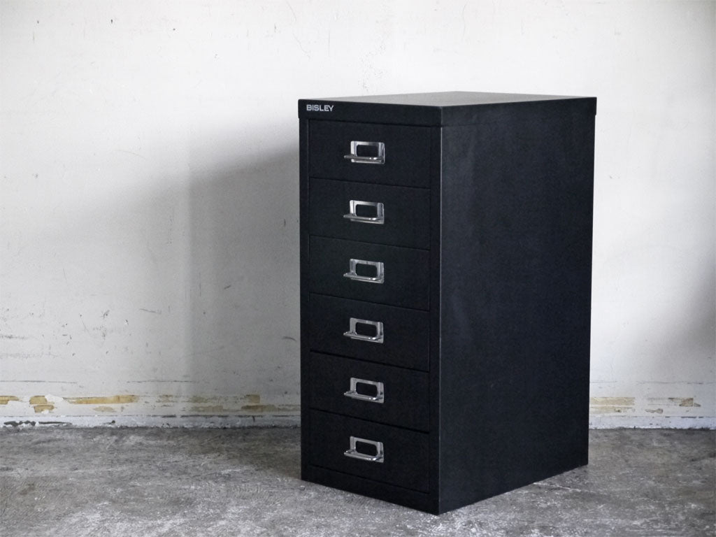 ビスレー BISLEY BASICシリーズ 29/6 デスクキャビネット ブラック 抽斗6杯 英国  中古品 買い取りしました。
