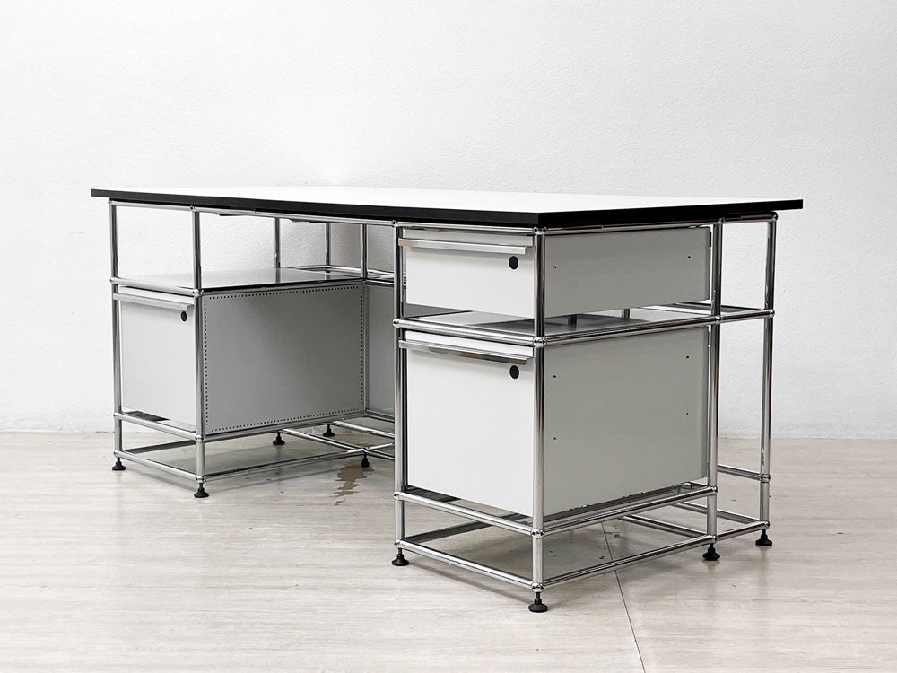 ユーエスエムハラー USMハラー USM Haller モジュラーファニチャー 両袖デスク 抽斗3杯 アジャスター付 W160 フリッツ・ハラー 希少 中古品 買い取りしました。