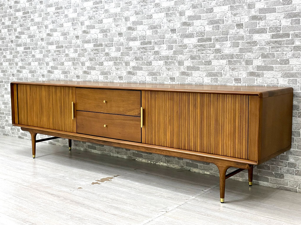 サンダーデザイン XANDER DESIGNS ジュリー JULIE テレビボード 2000 AVボード ポプラ材 真鍮 蛇腹式 抽斗2杯 アレックス・モーラン 北欧スタイル ￥187,000- 中古品 買い取りしました。