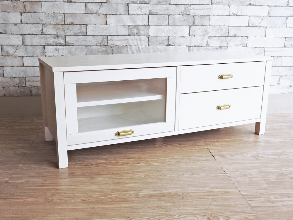 モモナチュラル Momo Natural シエル CIELE テレビボード TV BOARD AVボード W120cm パイン材 ホワイト 定価￥46,200-  中古品  買い取りしました。