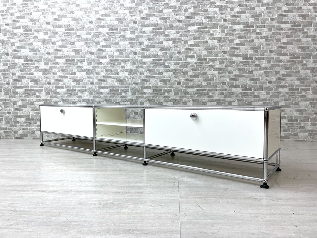 ユーエスエムハラー USMハラー USM Haller モジュラーファニチャー テレビボード AVボード キャビネット W200 ピュアホワイト エクステンションドア 抽斗 定価￥336,524- 中古品 買い取りしました。