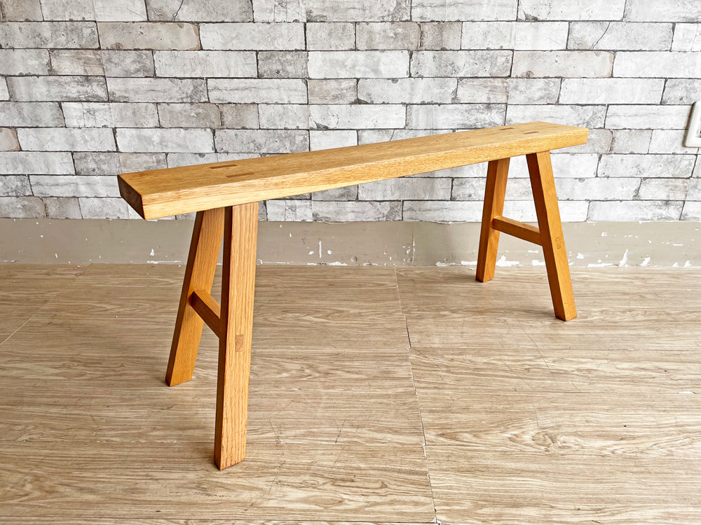 無印良品 MUJI オーク無垢材 ベンチ 大サイズ W100cm ディスプレイ台 ナチュラル 中古品  買い取りしました。