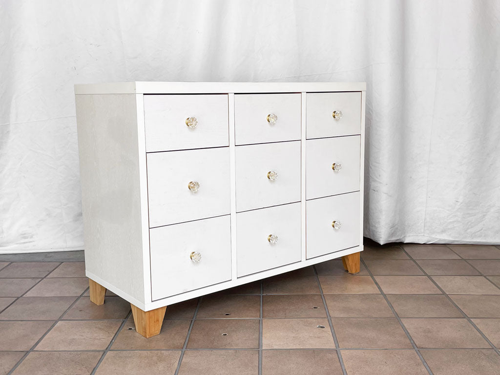 用賀マスターモモナチュラル MOMO Natural ラブチェスト LOVE CHEST チェスト 抽斗9杯 3段 9ドロワー ホワイト 定価￥35,000-  中古品 買い取りしました。