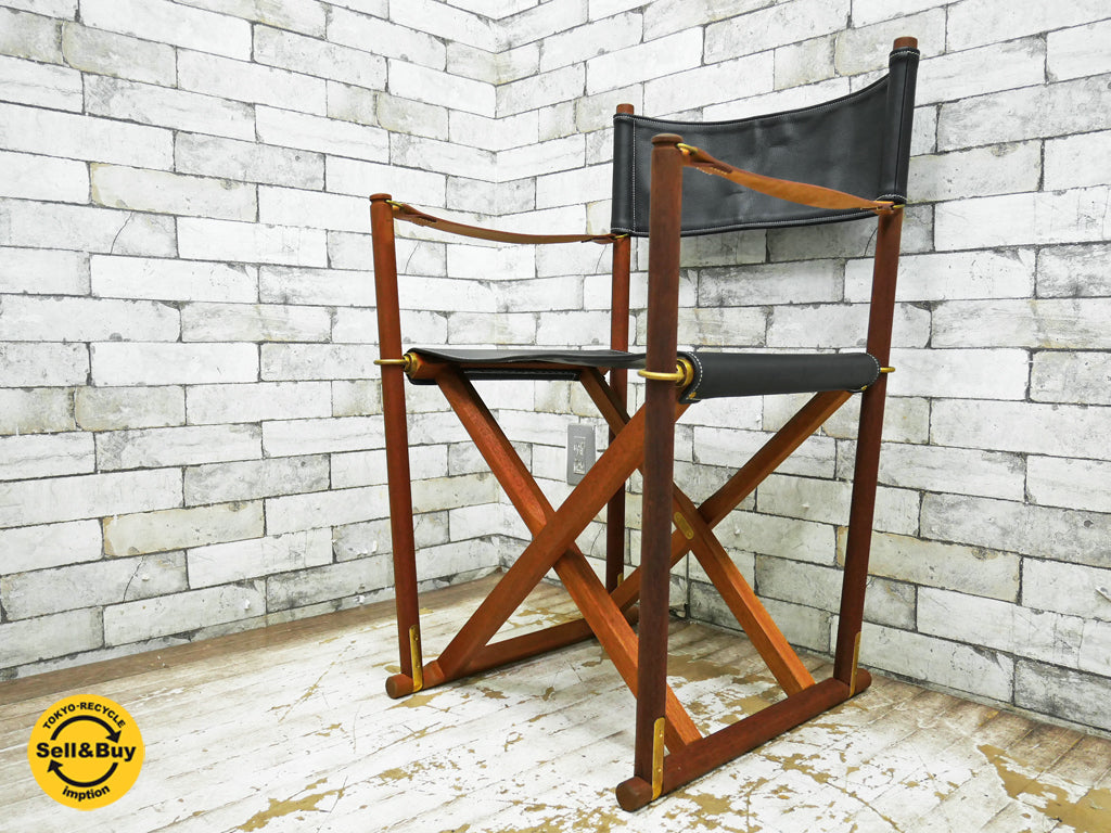 カールハンセン&サン Carl Hansen & son フォールディングチェア MK99200 マホガニー材 × ブラックレザー モーエンス・コッホ ルド・ラスムッセン デンマーク 中古品 買い取りしました。