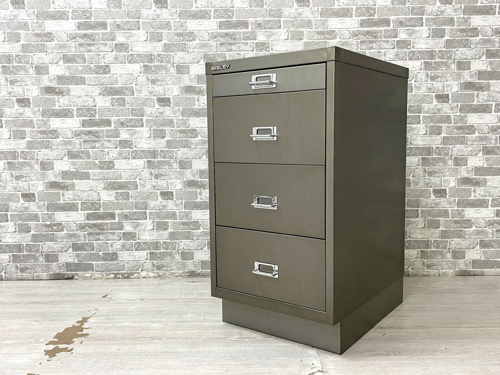 ビスレー BISLEY BASIC シリーズ BA3/CD 4段 デスクキャビネット ストレート色 ガンメタル 廃番 オフィス家具 英国 イギリス 中古品 買い取りしました。