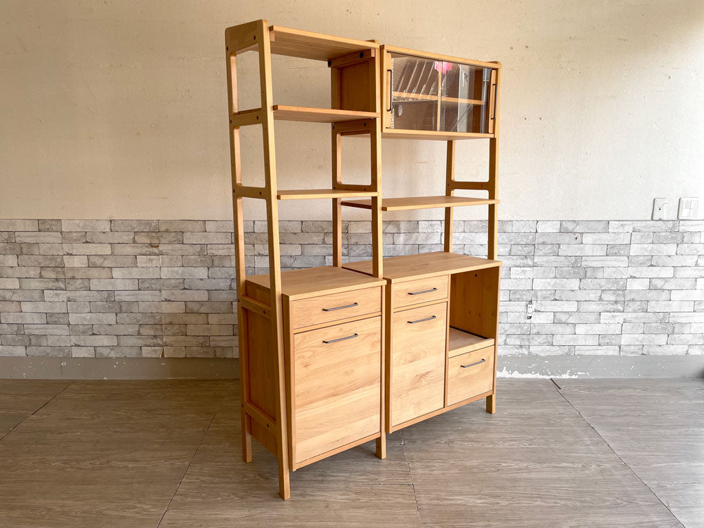 モモナチュラル MOMO Natural ユニットボード UNIT BOARD キッチンキャビネット レンジボード W122.5cm アルダー材 定価￥144,400-  中古品 買い取りしました。