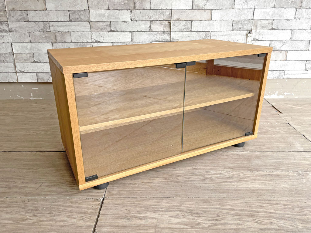 無印良品 MUJI スタッキングキャビネット オーク材 AVボード ローボード ガラス扉付 W82.5cm 中古品 買い取りしました。