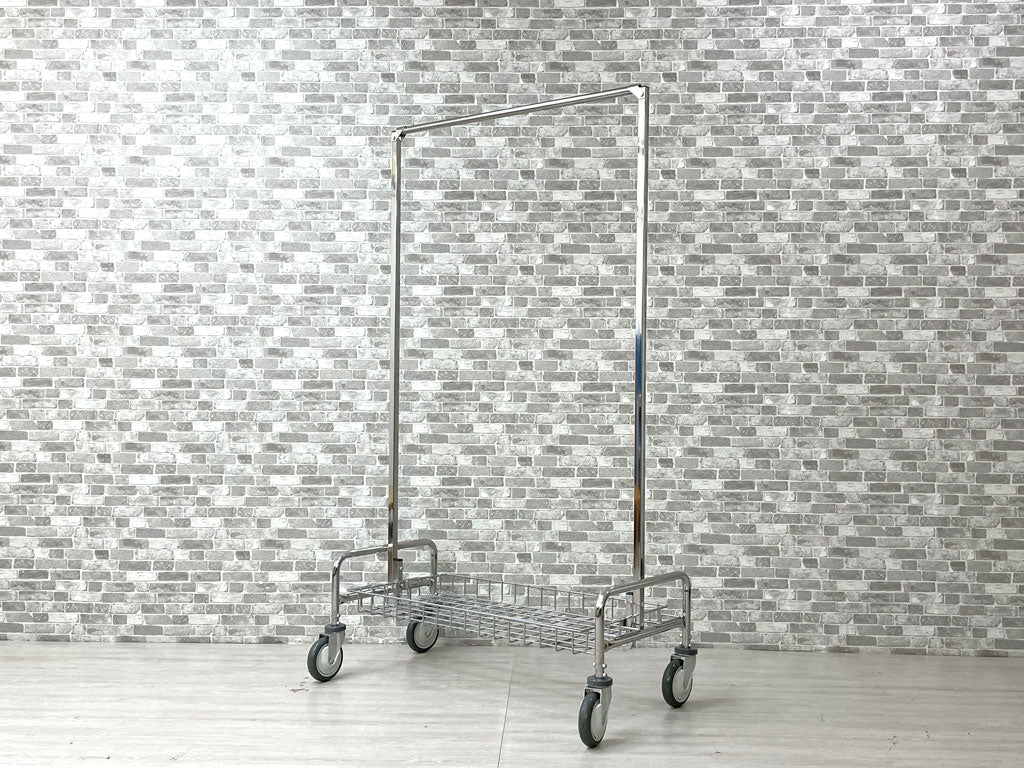 パシフィックファニチャーサービス PACIFIC FURNITURE SERVICE ガーメントラック 36 バスケットシェルフ付 ハンガーラック US インダストリアル 定価￥42,900- 中古品 買い取りしました。