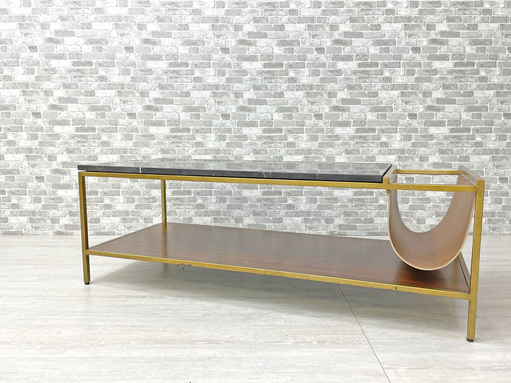 メゾン55 Maison55 コープランド コーヒーテーブル Copeland Coffee Table 大理石天板 レザー マガジンラック付き ミッドセンチュリーモダン  中古品 買い取りしました。