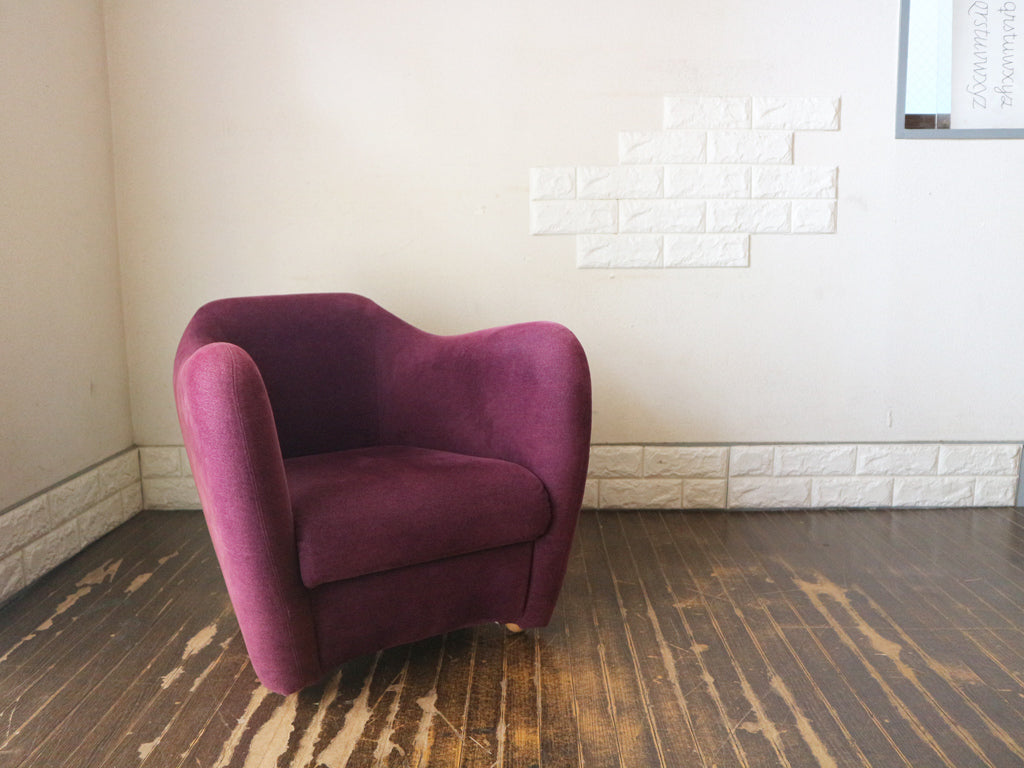 イデー IDEE ミニミラー アームチェア MINI MILLER ARM CHAIR 1Pソファ パープル 背クッション欠品 現状特価品 中古品  買い取りしました。