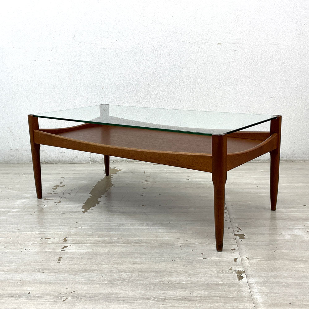 ハイク HIKE RESPOKE ガラスソファテーブル Glass sofa table ガラス×チーク材 ローテーブル 希少木材 廃番 現行品参考価格￥187,000～￥209,000- 中目黒 中古品 買い取りしました。