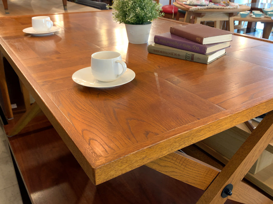 パシフィックファニチャーサービス P.F.S オペレーションBテーブル OPERATION B TABLE Lサイズ ダイニングテーブル オーク無垢材 定価￥159,500-  ～ 寄木天板×折畳みレッグによる拘りの木製テーブル ～