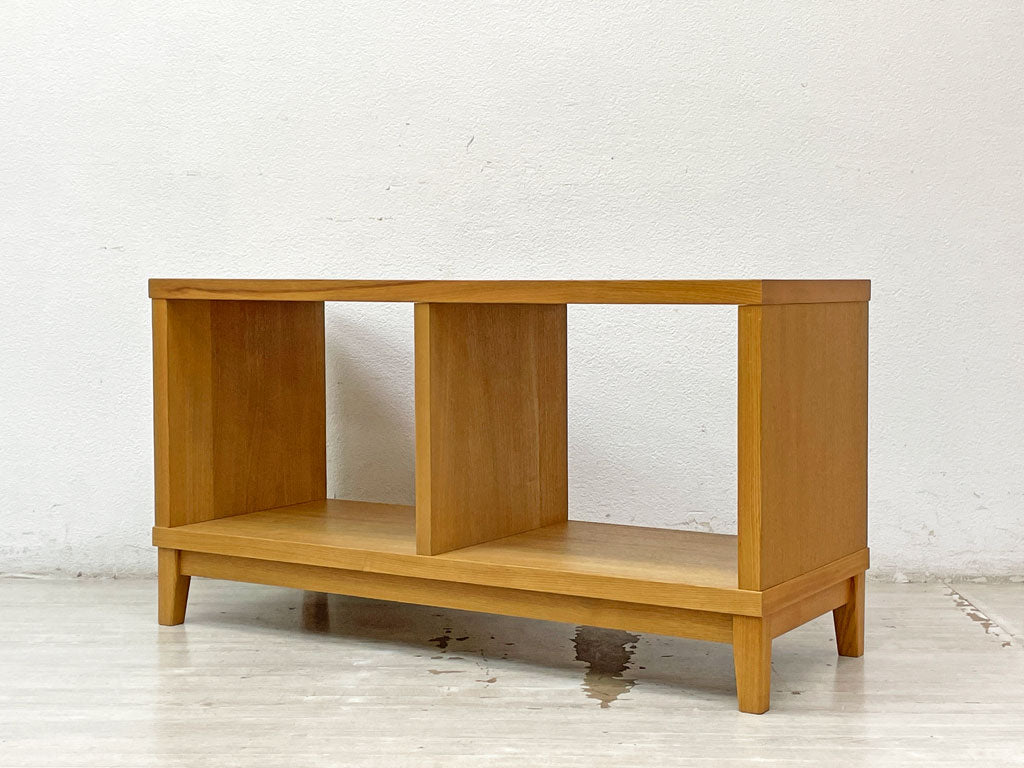 無印良品 MUJI オープンシェルフ 木製ラック 1段2列 タモ材 本棚 飾り棚 W100 ナチュラル シンプルデザイン 廃番 中古品 買い取りしました。