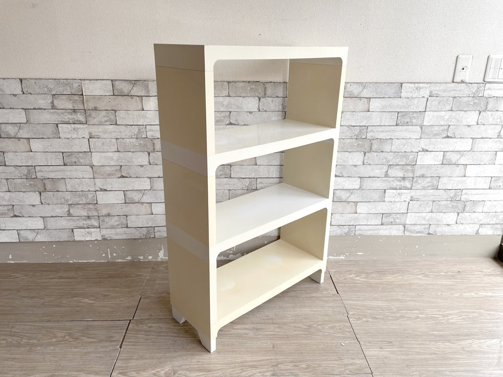 S.O.M.M Paris プラスチック製 モジュラーシステム スタッキングシェルフ オープンシェルフ W70cm ホワイト SOMM 70's スペースエイジ 希少 中古品 買い取りしました。
