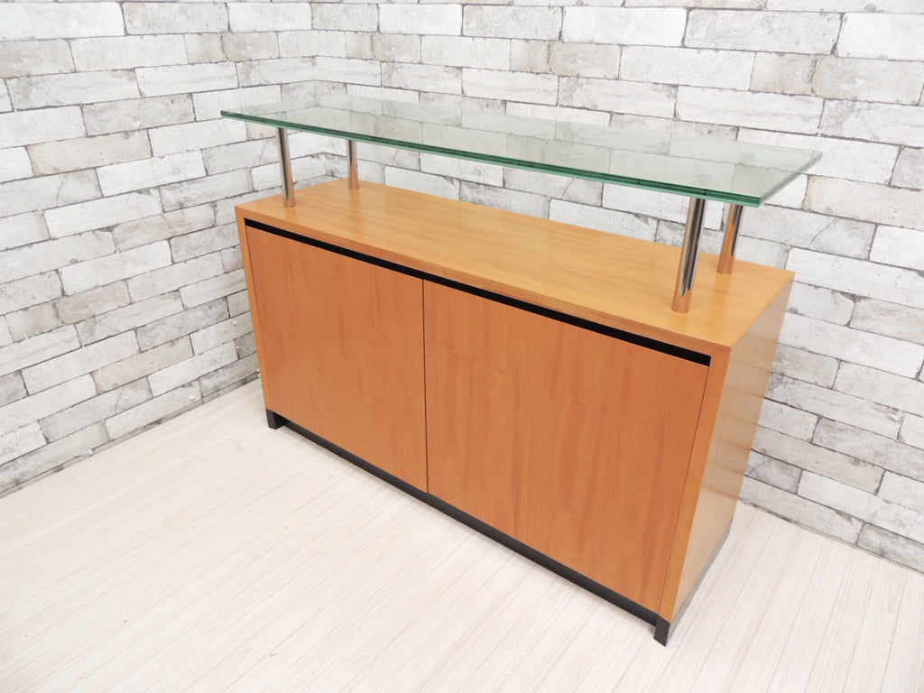 モダンデザイン modern design ガラス天板 サイドボード キャビネット コンソール ディスプレイ 中古品 買い取りしました。