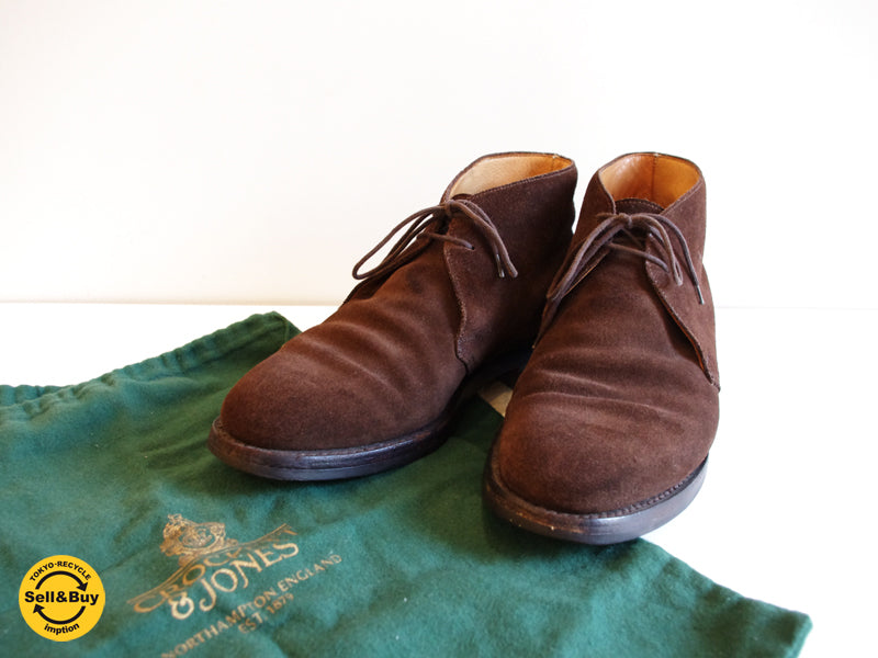 クロケット&ジョーンズ CROCKETT&JONES チャートシー CHERTSEY チャッカブーツ サイズ6 Eワイズ ブラウン 保存袋付き   中古品 買い取りしました。祖師ヶ谷大蔵店 出張買取もお任せ下さい。