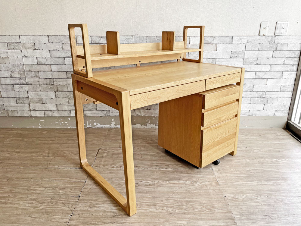 アクタスキッズ ACTUS KIDS フォピッシュ foppish デスクセット オーク材 W110cm デスク & チェスト & デスクシェルフ ナチュラル 現行定価￥136,400- 中古品 買い取りしました。