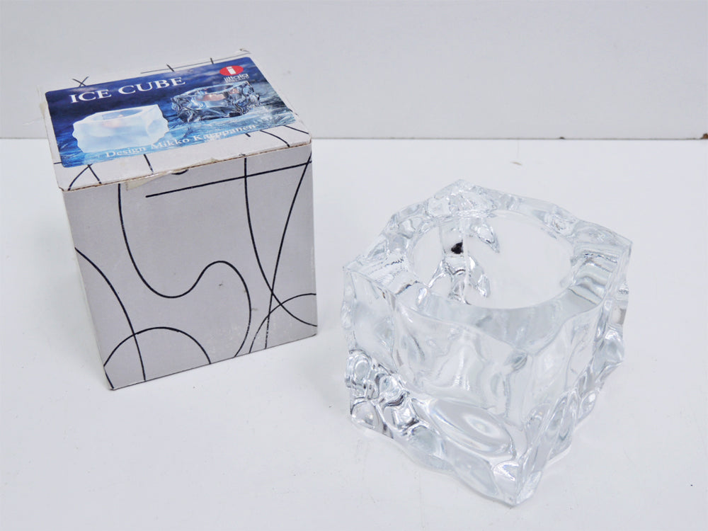 イッタラ iittala アイスキューブ ICE CUBE ガラス キャンドルホルダー クリア 箱付 ミッコ・カラッパネン Mikko Karppanen 廃番 希少 フィンランド 北欧  中古品 買い取りしました。