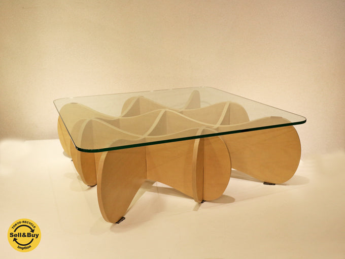 イーアンドワイ E&Y マトリックステーブル MATRIX TABLE Sサイズ プライウッド ナチュラル ベージュ  ～プライウッドの流れるような造形美～ 【 買取と販売とレンタルのお店 】