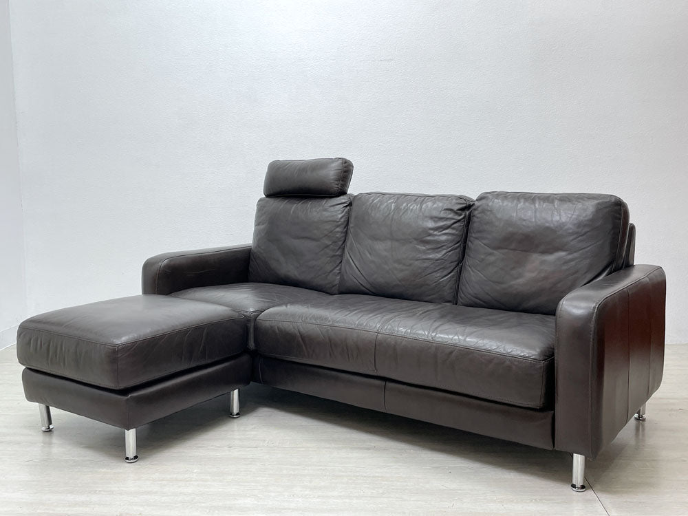 IDC 大塚家具 エルエス L/S シリーズ 組み替え可能 カウチソファ 3シーター オットマン付き 本革 買い取りしました。