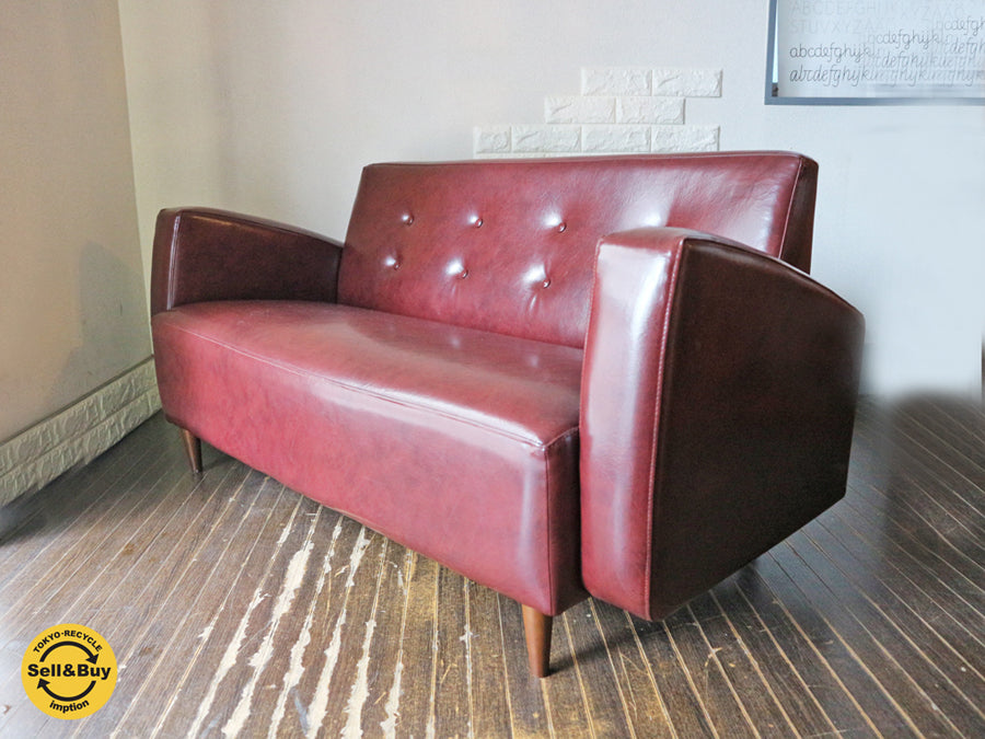 ビーカンパニー B-COMPANY ニューレザーソファ 2.5人掛け ブラウン  ～落ち着いた雰囲気とコロンとした可愛らしいシルエット～ 【 買取と販売とレンタルのお店 】