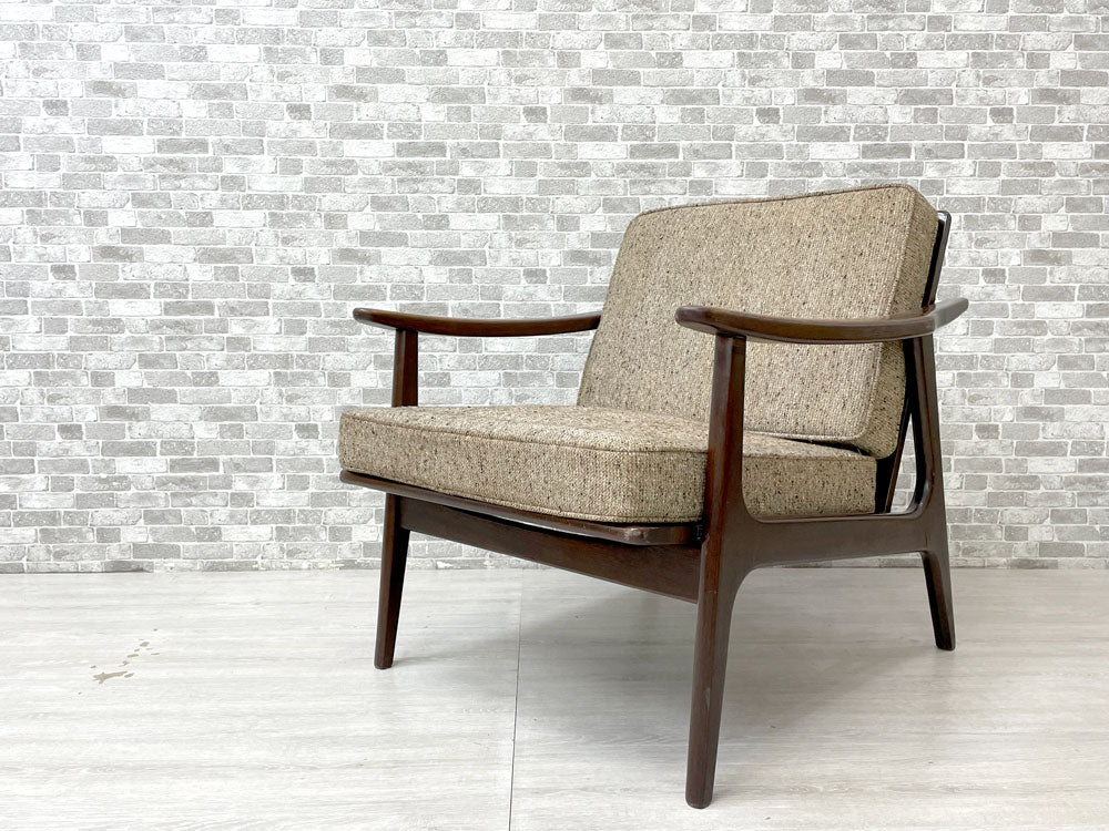 マルニ木工 オールドマルニ maruni ビンテージ 1人掛けソファ ラウンジチェア 無垢材 ファブリック 孔雀マーク 希少 北欧スタイル ミッドセンチュリー 中古品 買い取りしました。