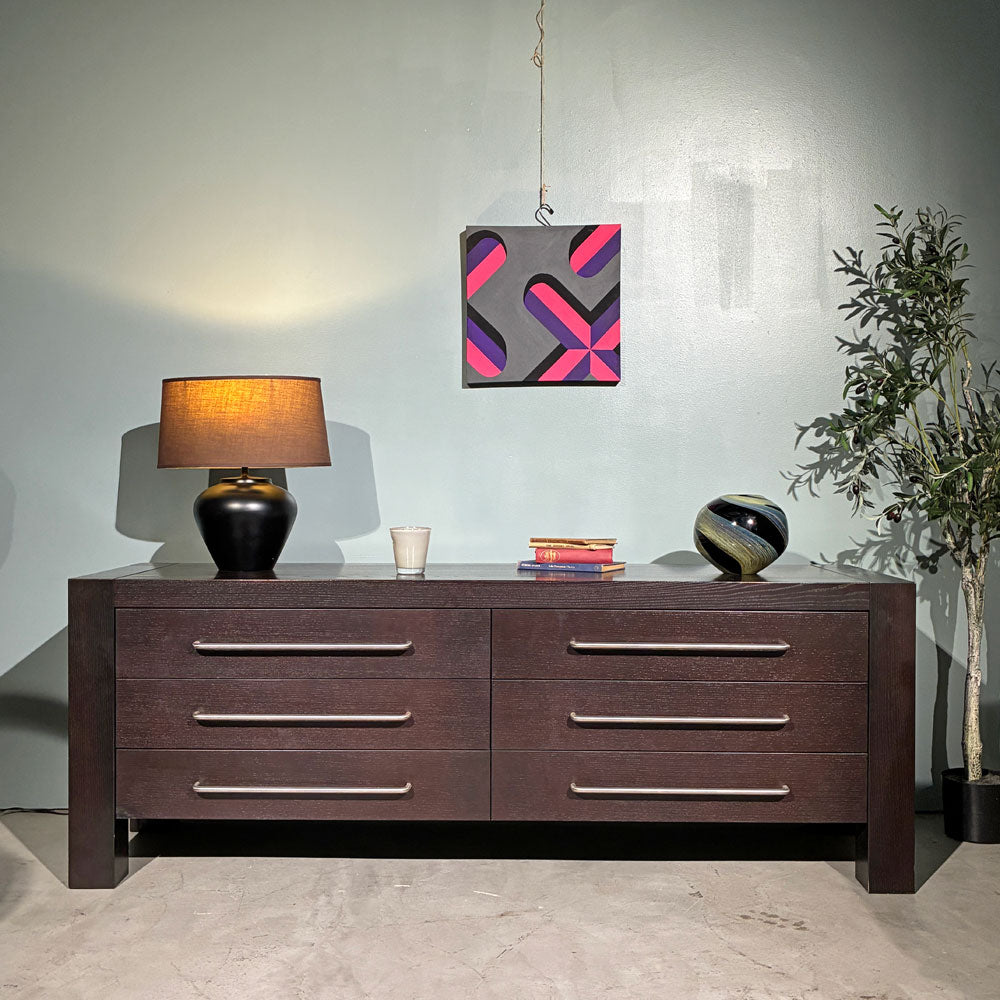 カッシーナ Cassina ウィークエンド Weekend ワイドチェスト サイドボード 6ドロワー ダークブラウン ホワイトアッシュ材 カトリーヌ・メミ W180cm 廃盤～週末も、平日も。WEEKENDのある暮らし～