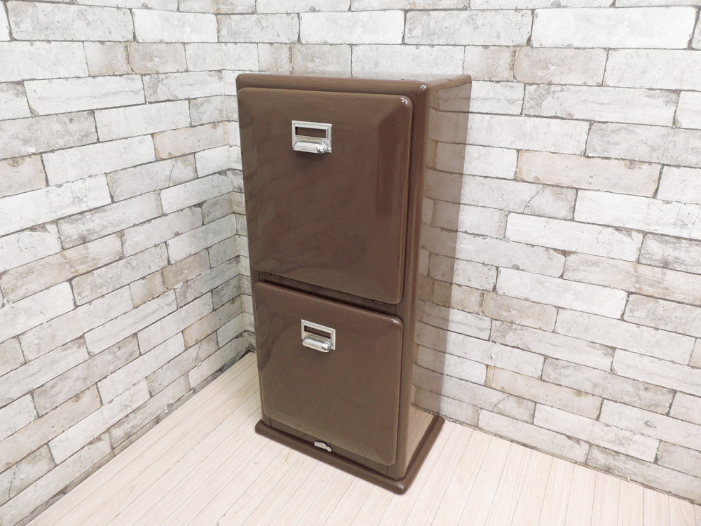 ダルトン DULTON 分別2段 ゴミ箱 トラッシュカン ダストボックス ダブルデッカー DOUBLE DECKER ブラウン アメリカンダイナーズスタイル  中古品 買い取りしました。