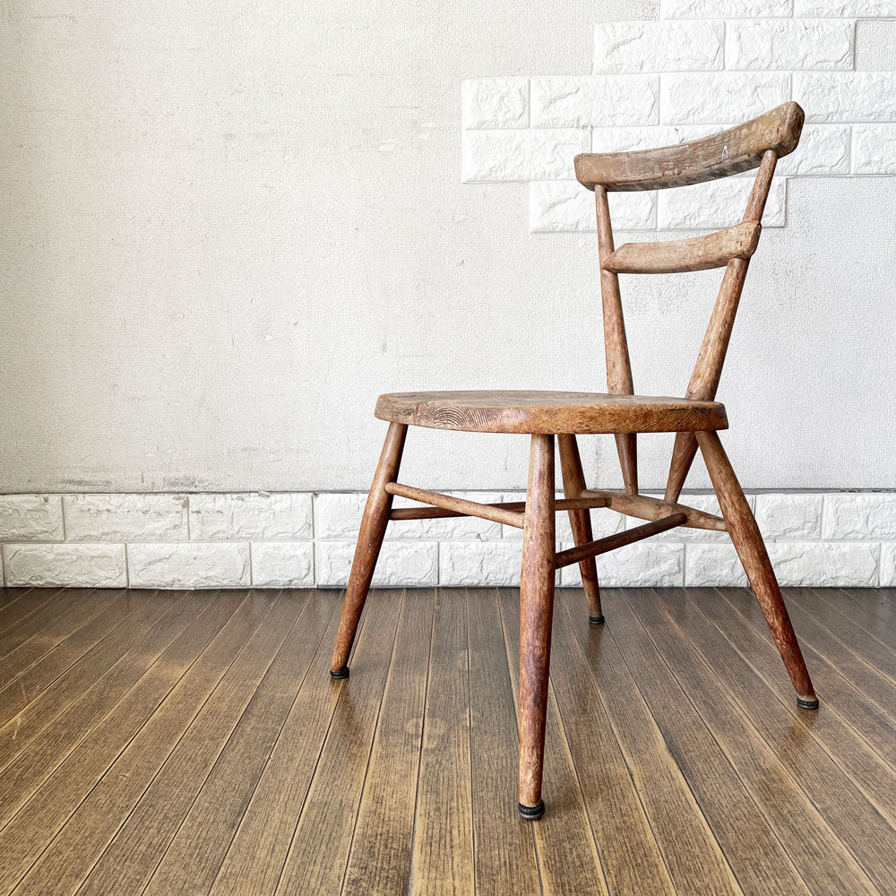【経堂店】アーコール Ercol ダブルバックチェア スタッキングチェア キッズチェア エルム材 UKビンテージ 英国家具 買取させていただきました。