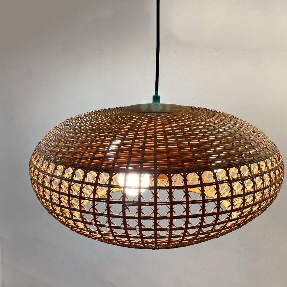 【祖師ヶ谷大蔵店】ヤマギワ yamagiwa 竹製 ペンダントライト 升目格子 バンブーシェード 和モダン ジャパンビンテージ 買取させていただきました。