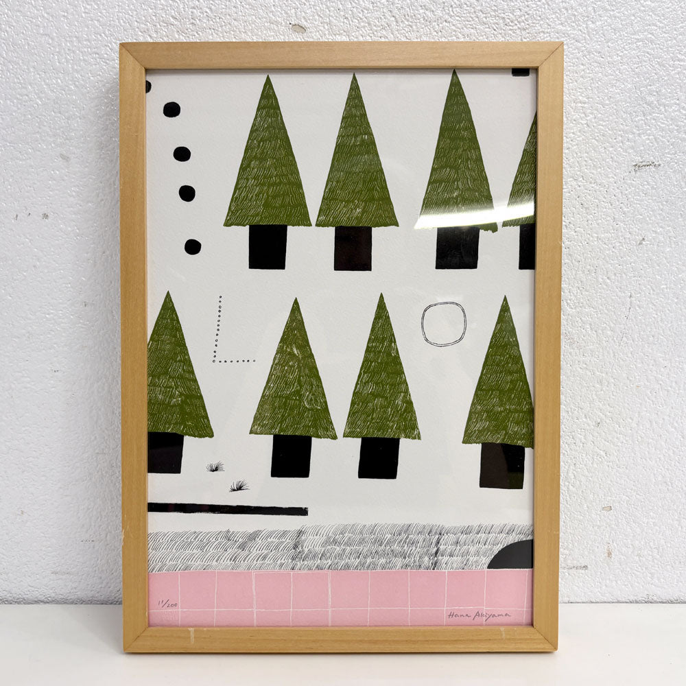 【祖師ヶ谷大蔵店】イデー IDEE a tree-lined road 秋山花 アートポスター リトグラフ W28×H38.5cm 額装品 11/200 パリ版画工房idem製作 買取させていただきました。