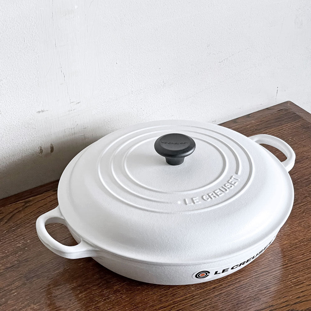 【自由が丘店】ルクルーゼ LeCreuset ビュッフェキャセロール 26cm コットン 未使用品 箱付き フランス 買取させていただきました。