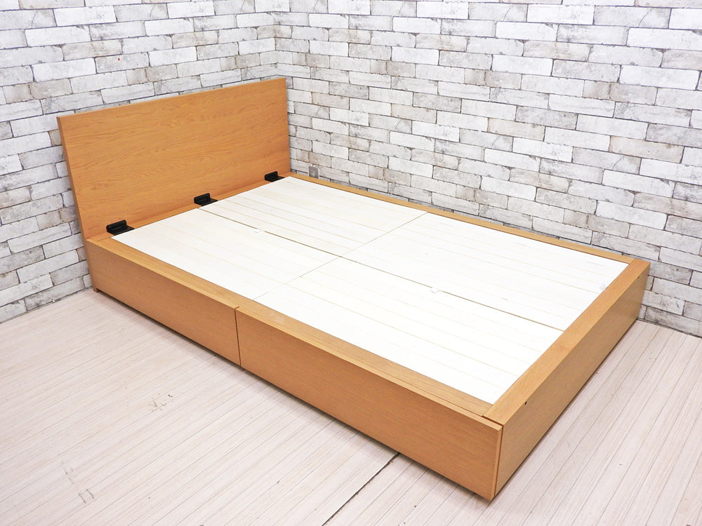 無印良品 MUJI セミダブルサイズ ベッドフレーム オーク材 抽斗2杯 W128cm ヘッドボード付 旧モデル ナチュラルスタイル  中古品 買い取りしました。
