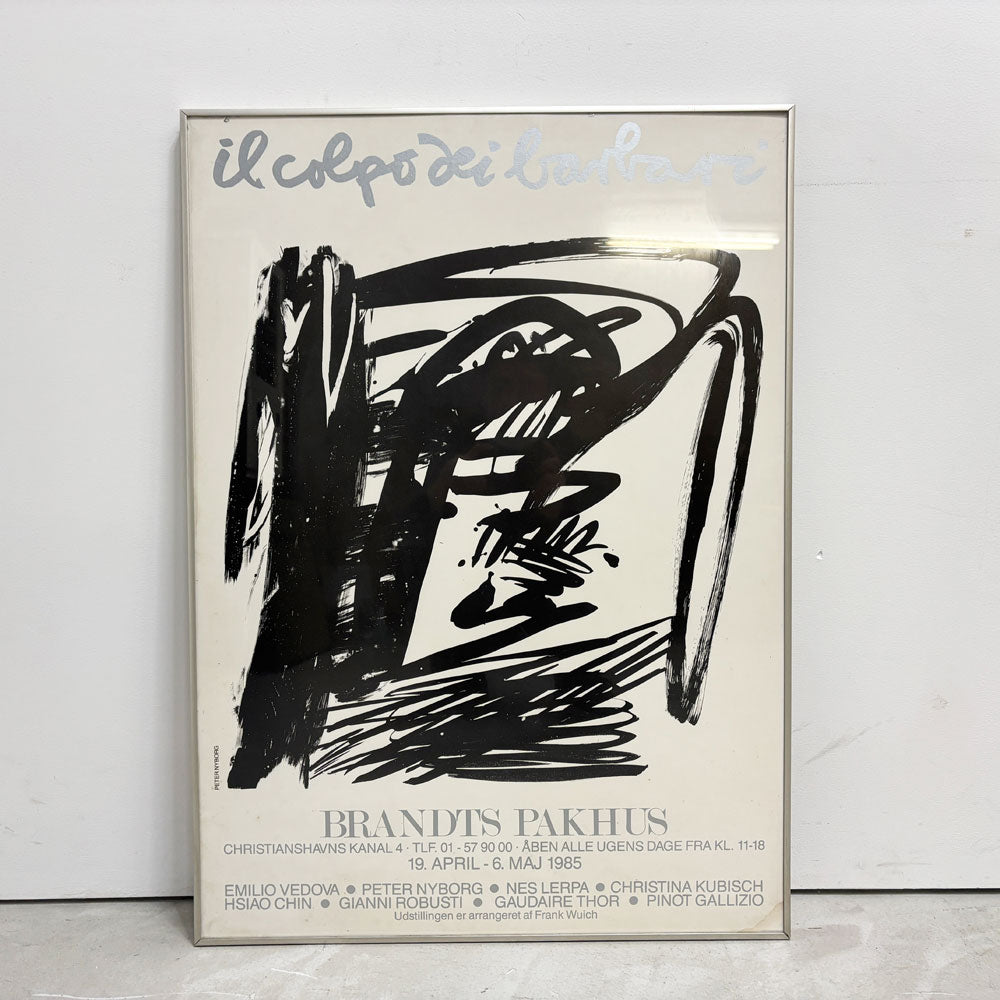 【祖師ヶ谷大蔵店】il colpo dei barbari 展覧会ポスター ピーター・ニボー Peter Nyborg ブランツ・パークス Brandts Pakhus 1985年 デンマーク コペンハーゲン 額装品 買取させていただきました。