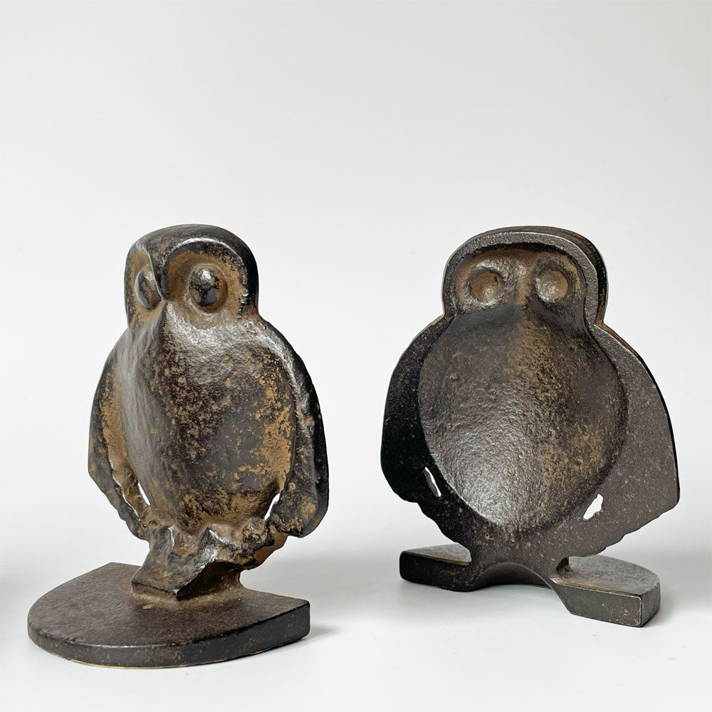 【下北沢店】馬場忠寛 南部鉄器 ミニブックエンド 2点セット レタースタンド 本立て ふくろう 梟 ジャパニーズモダン 伝統工芸 工芸品 買取させていただきました。