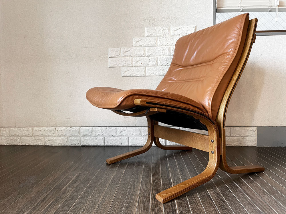 エコーネス EKORNES シエスタ SIESTA ラウンジチェア ローバック イージーチェア 本革 プライウッド イングマール・レリング ノルウェー 北欧 名作家具  中古品  買い取りしました。