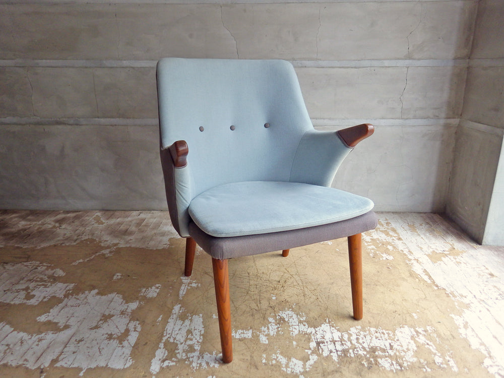 デンマーク ビンテージ Danish vintage 1P Sofa 1人掛け ソファ チーク材 × オーク材 木製フレーム ファブリック ミッドセンチュリー 北欧家具 中古品 買い取りしました。