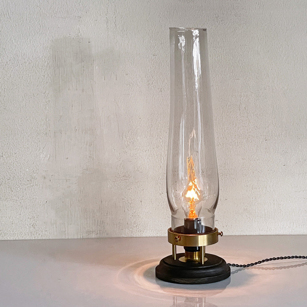 【自由が丘店】vickey'72 ワイヤードランタン wired lantern 02 テーブルランプ ランタン 照明 ビンテージガラスホヤ 真鍮 木材 H24.5cm 中嶋和也 現代作家 買取させていただきました。