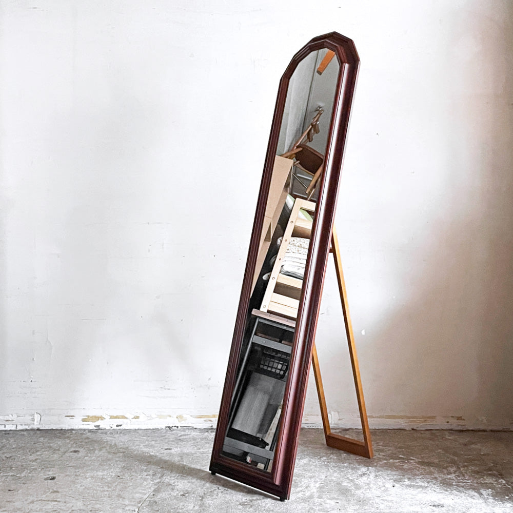 【自由が丘店】塩川光明堂 木製 スタンドミラー 姿見 全身鏡 アーチ形状 W36cm × H149cm イタリアン クラシカルスタイル 買取させていただきました。