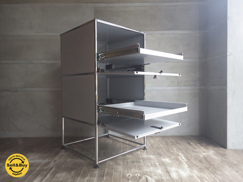 USMハラー Haller USM モジュラーファニチャー 1列3段 キャビネット フラップ扉 エクステンションシェルフ付き ～ 機能的な空間をデザインする。 【買取と販売とレンタルのお店】