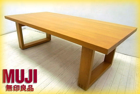 即完売商品再入荷！ 楢無垢材を贅沢に使用したクラフト感満載の拘りのローテーブル!! MUJI （ 無印良品 ） 廃盤希少 『 天然木 （ オーク材 ） テーブル ／ ロータイプ 』