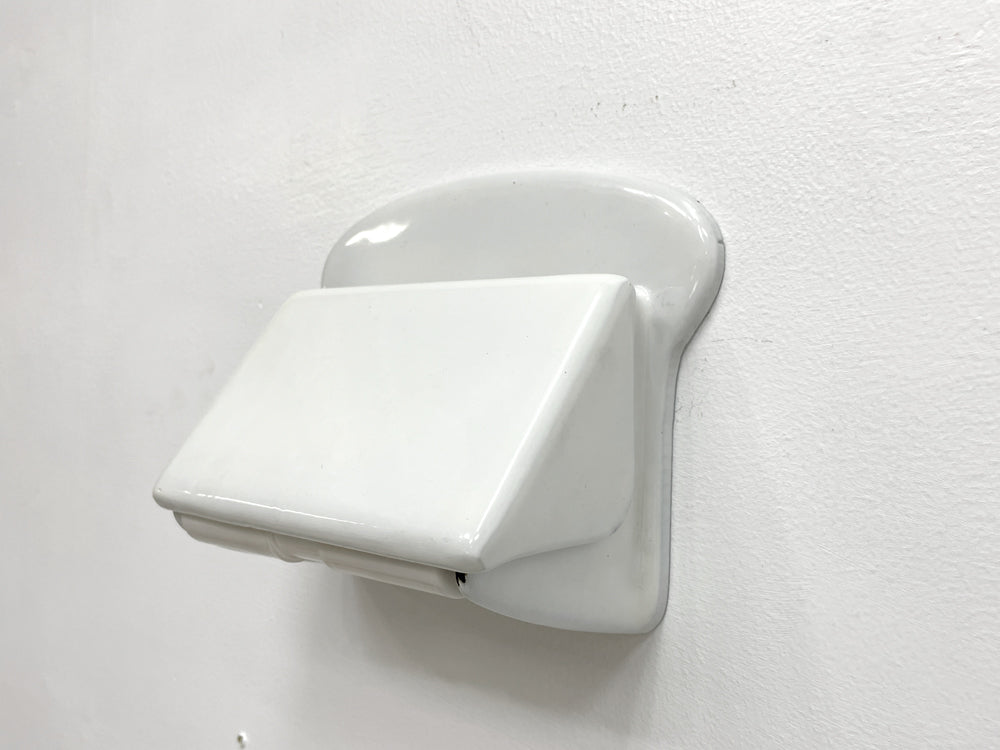 ドイツ ビンテージ German vintage 鋳鉄 琺瑯製 トイレットペーパーホルダー ホワイト アールデコ 中古品 買い取りしました。
