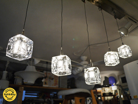 キシマ ガラスキューブ GLASS CUBE ペンダントライト 5灯【買取と販売とレンタルのお店】