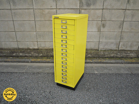 英国 BISLEY （ ビスレー ） " BASICシリーズ " サイドキャビネット『 Basic39 39/15』 Color： yellow【買取と販売とレンタルのお店】