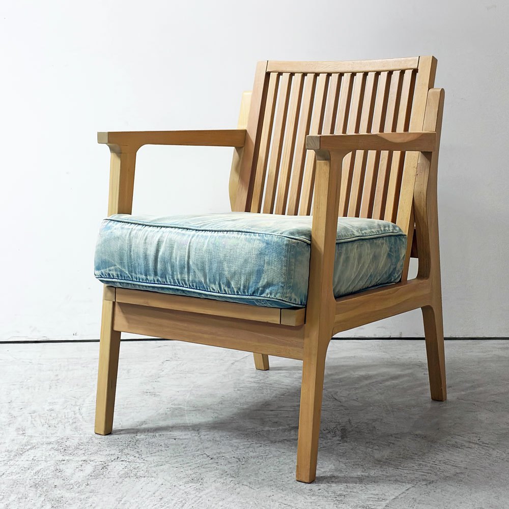 【祖師ヶ谷大蔵店】ダブルティー WTW アペルト チェア APERTO CHAIR NT アームチェア ラウンジチェア 1Pソファ アッシュ材 デニム地 買取させていただきました。