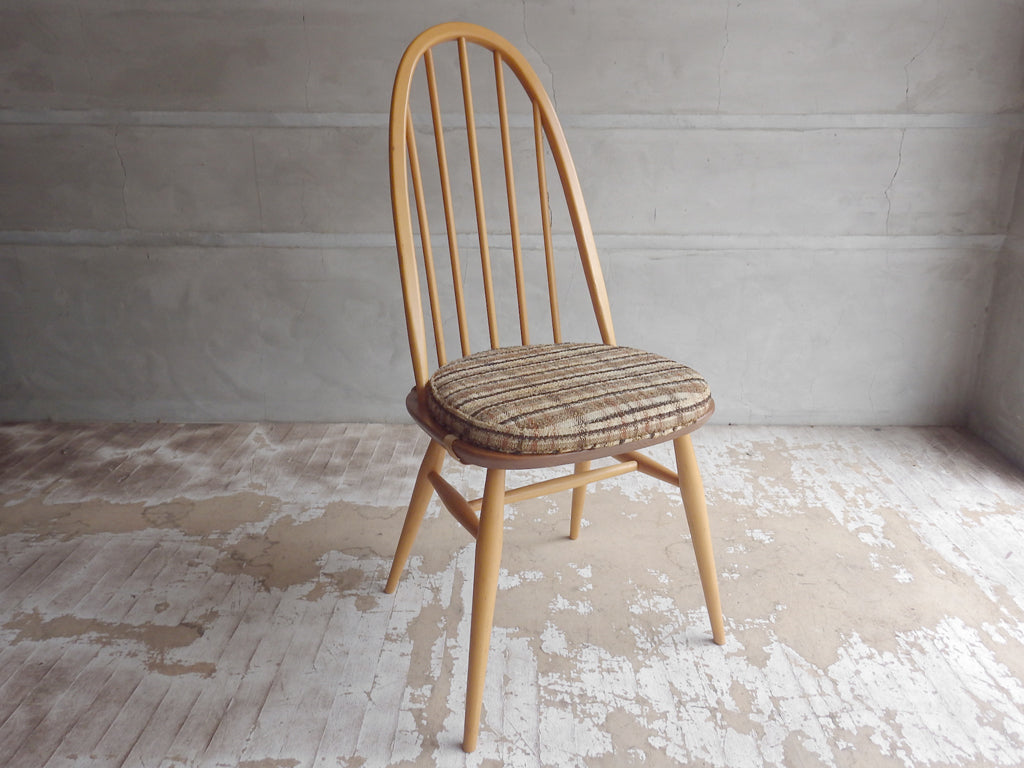 アーコール Ercol クェーカーチェア Quaker Chair クッション付き ダイニングチェア エルム材 英国 UKビンテージ 中古品 買い取りしました。
