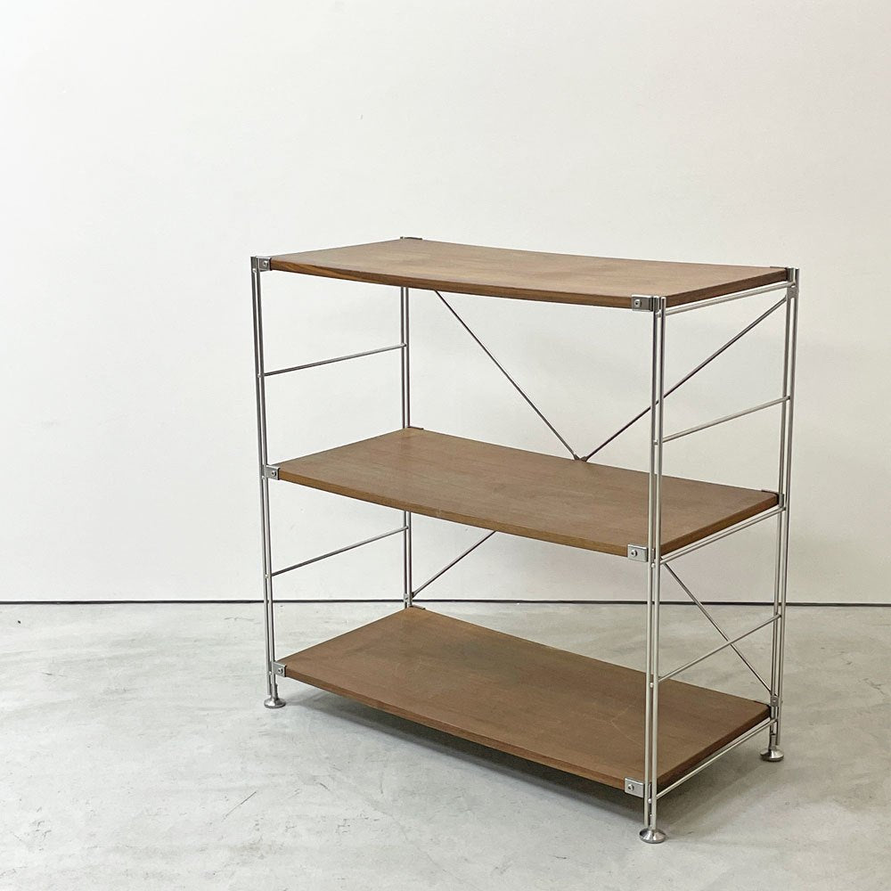 【祖師ヶ谷大蔵店】無印良品 MUJI ステンレスユニットシェルフ ワイド ウォールナット材 小 W86 H83cm 1列3段 本棚 飾り棚 収納棚 買取させていただきました。