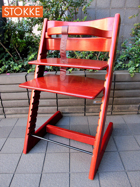 STOKKE /ストッケ社  『 TRIPP TRAPP トリップトラップ ベビーガード付！』 旧型 赤茶 ～お子様の健やかな成長には欠かせないアイテム 入荷！