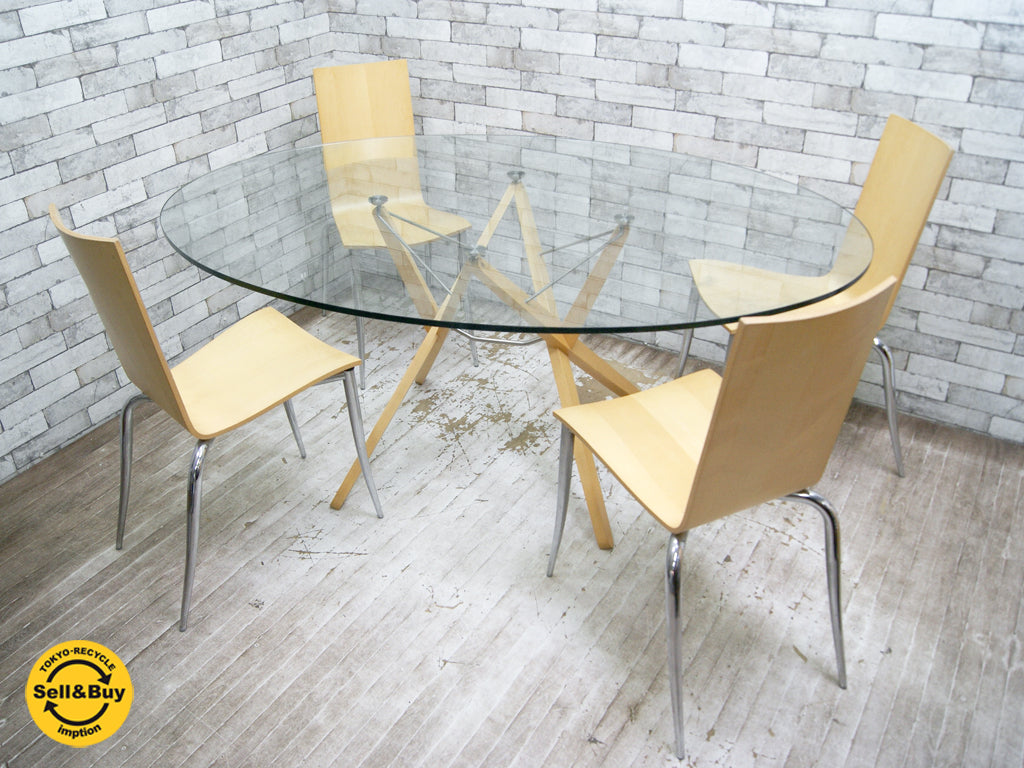 ザノッタ Zanotta オリオン ORIONE オーバル ダイニングテーブル ガラス天板 Roberto Barbieri & ドリアデ Driade オリタンゴ OLLY TANGO ダイニングチェア フィリップ・スタルク Philippe Starck 4脚 中古品 買い取りしました。